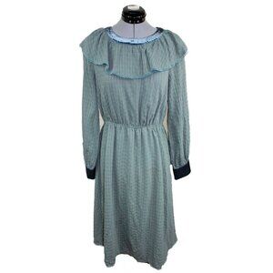 MOON RIVER Anthropologie Medium Sage Green Midi Dress Boho Cottagecore Prairie